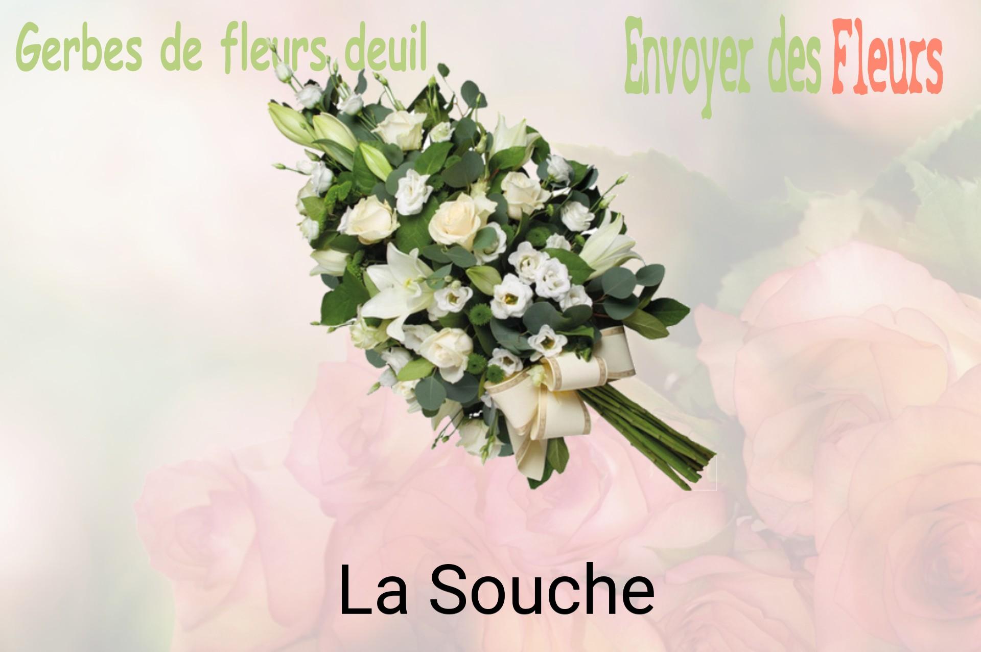 Gerbe de fleurs de deuil livrée à La Souche